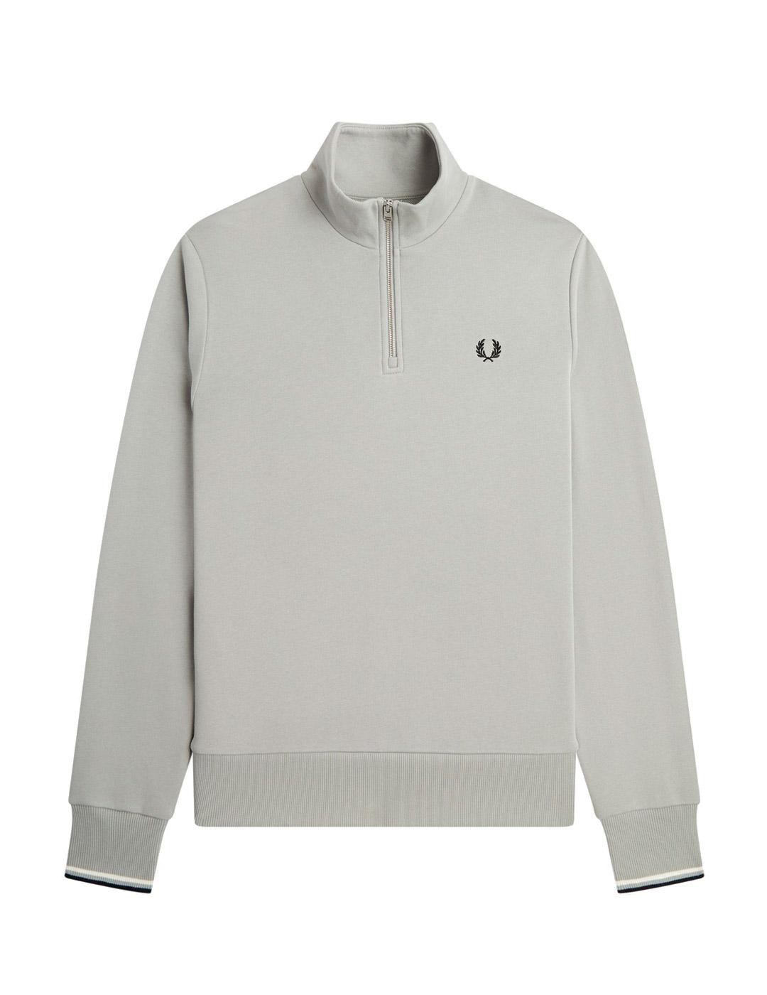 Fred Perry M3574 Sudadera Hombre Media Cremallera Verde