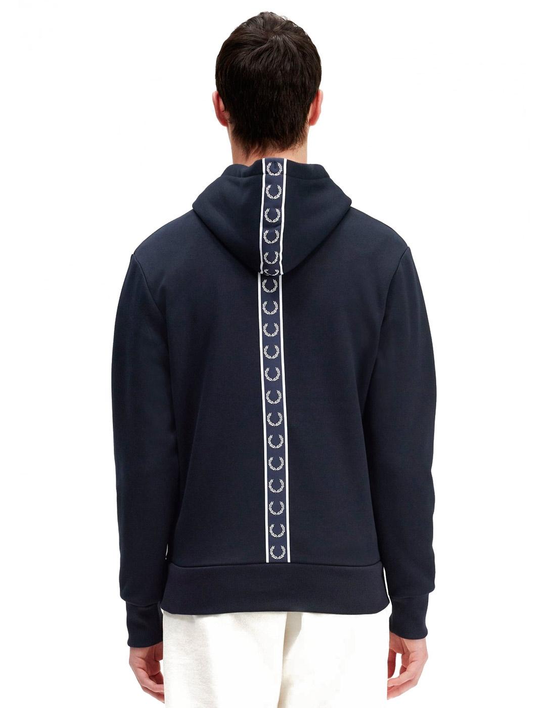 Fred Perry M6567 Sudadera Hombre Capucha Cinta Azul Marino