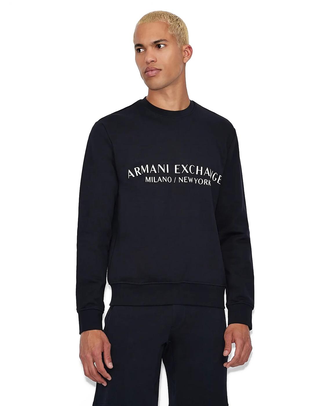 Armani Exchange Sudadera Hombre Logo Azul Marino
