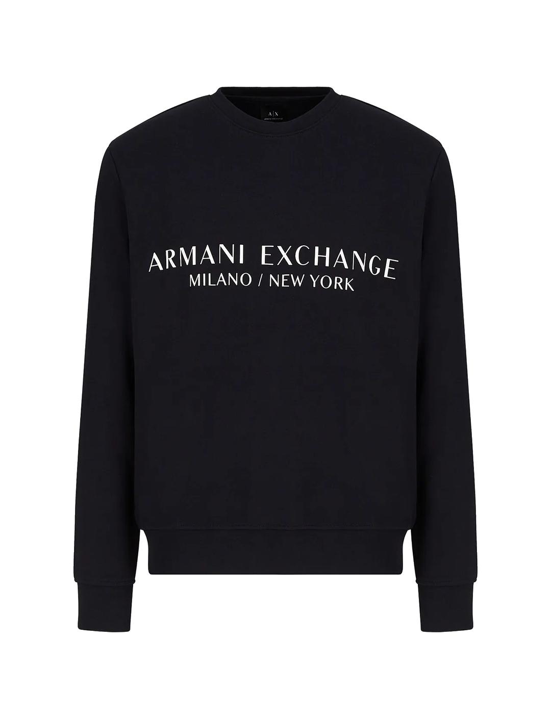 Armani Exchange Sudadera Hombre Logo Azul Marino