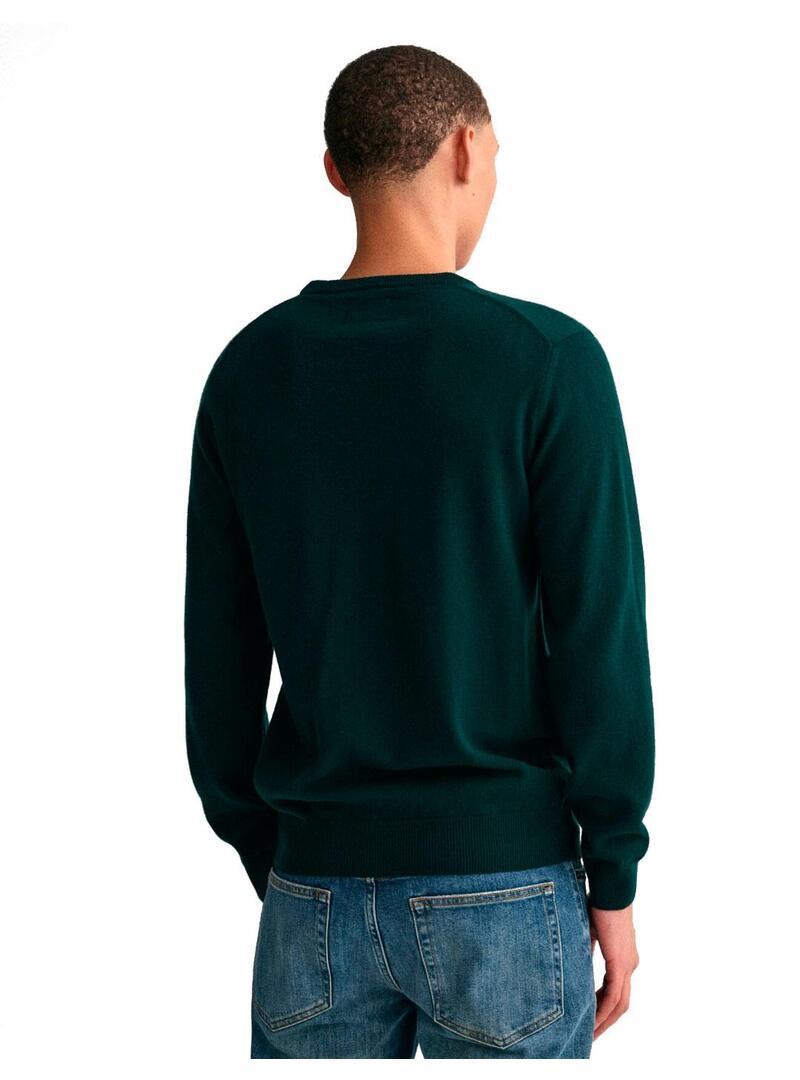 Gant Lambswool Jersey Fino Hombre Verde Oscuro
