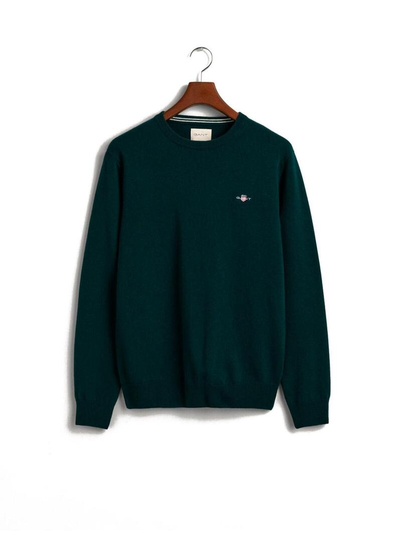 Gant Lambswool Jersey Fino Hombre Verde Oscuro