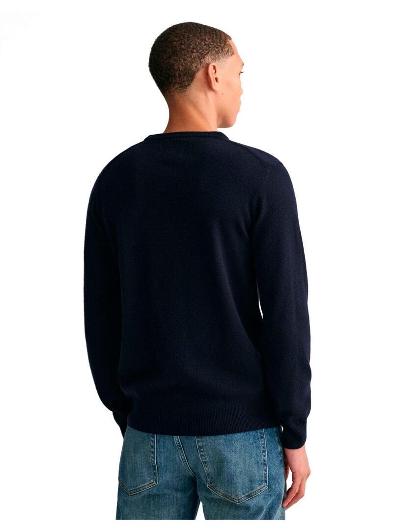 Gant Lambswool Jersey Fino Hombre Azul Marino