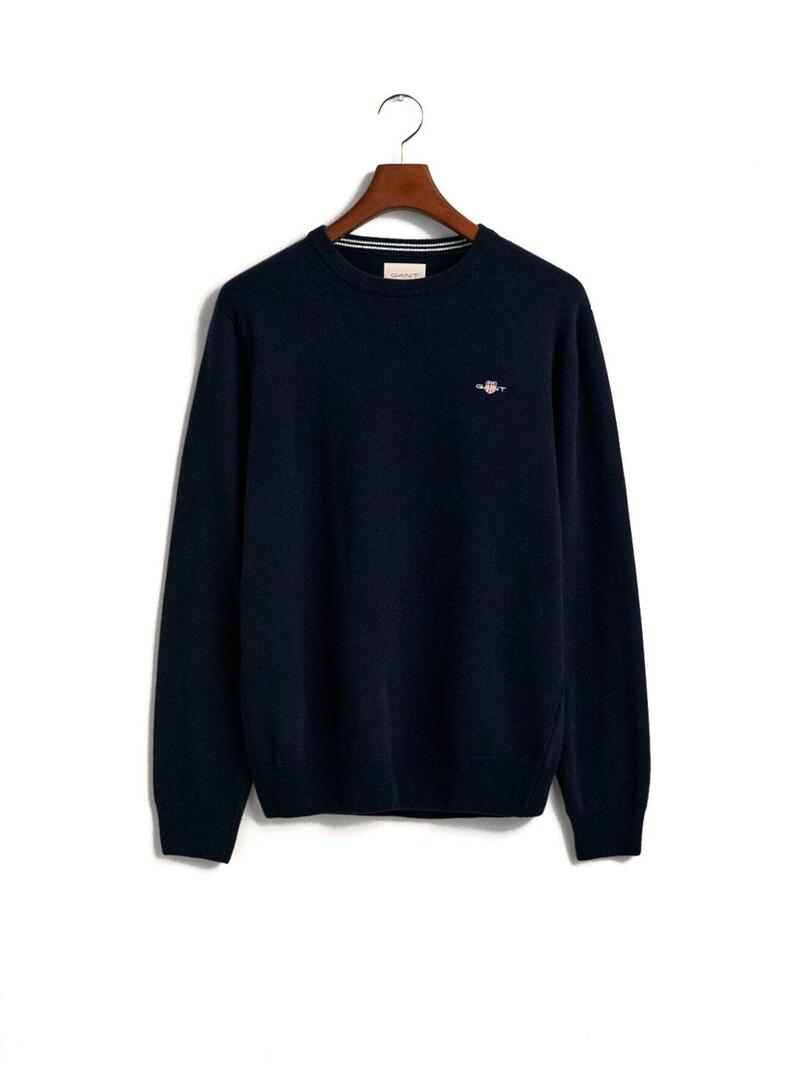 Gant Lambswool Jersey Fino Hombre Azul Marino