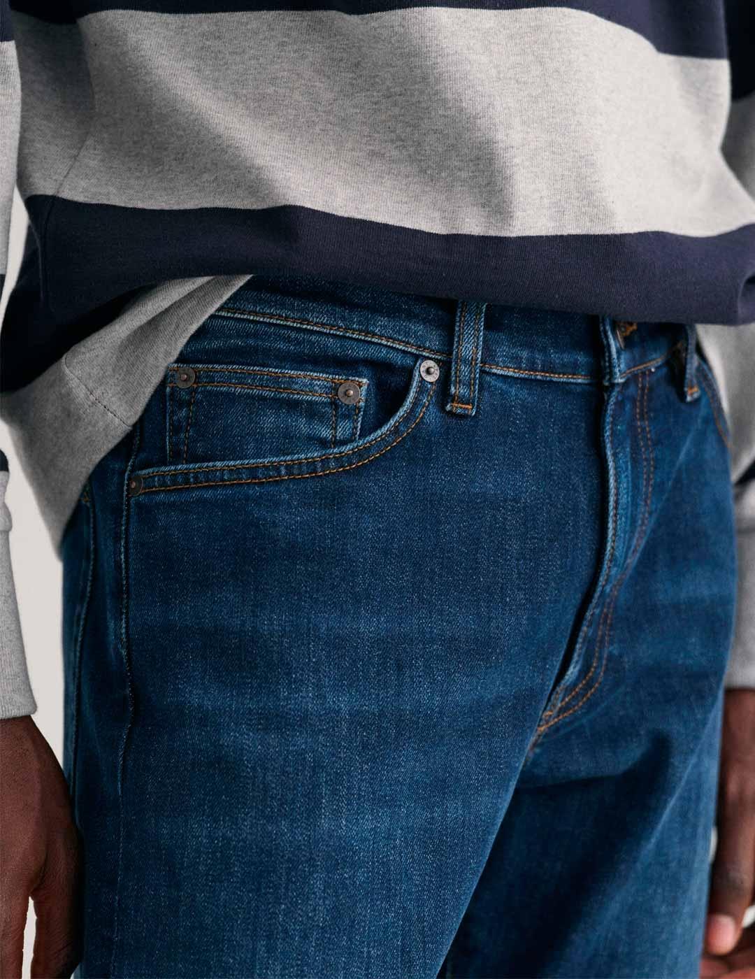 Gant Vaquero Slim Hombre Azul Oscuro