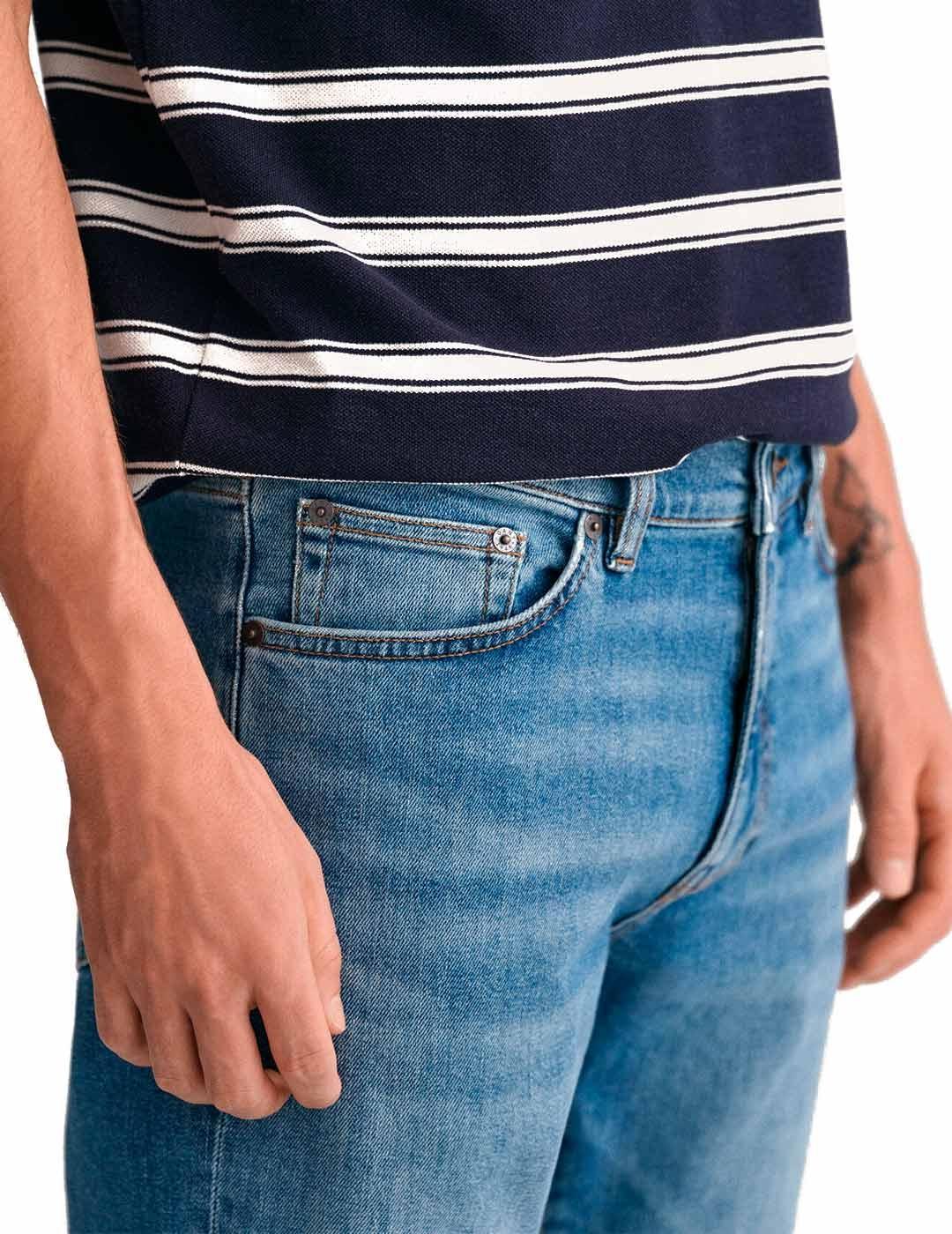Gant Vaquero Slim Hombre Azul Claro