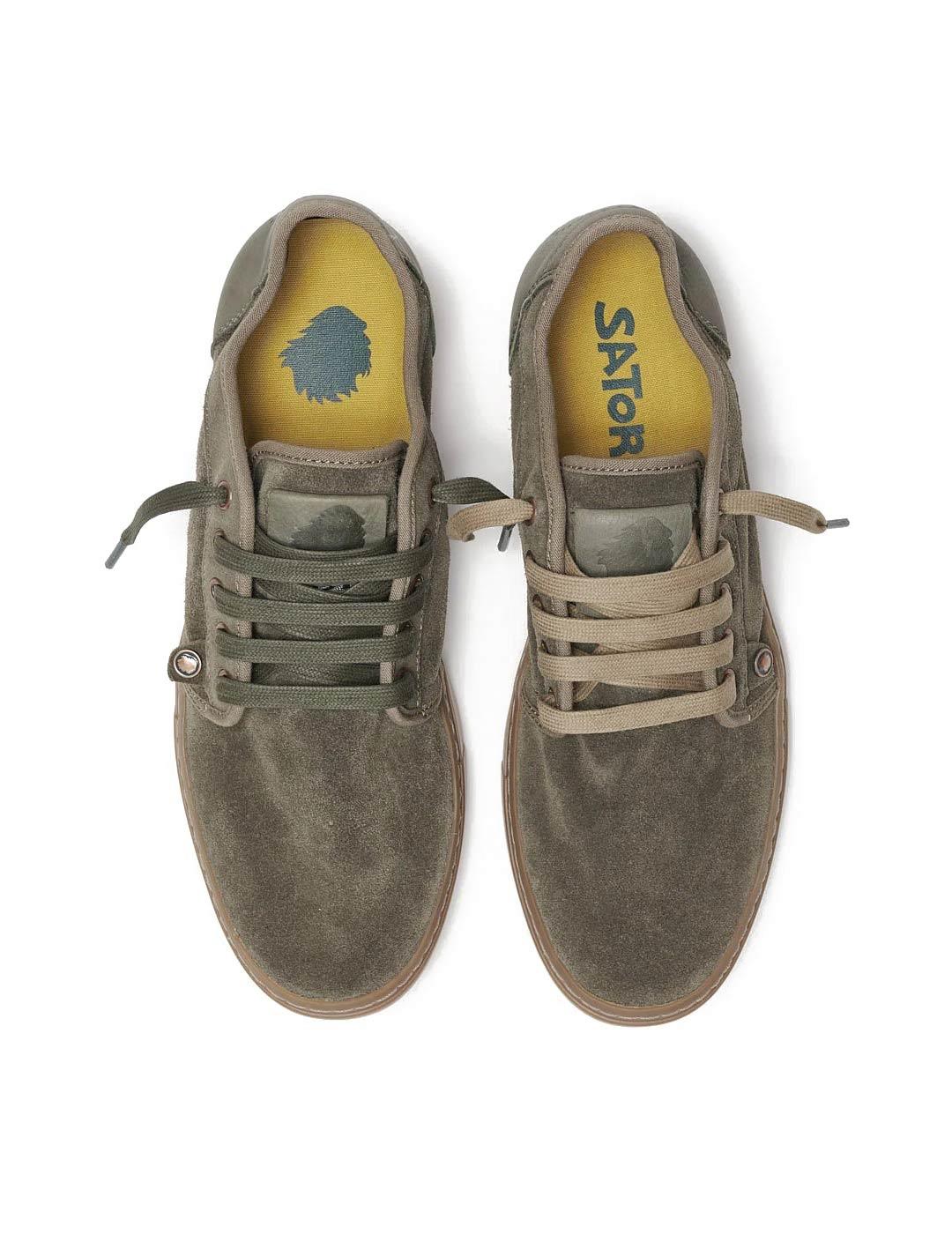 Satorisan Heisei Suede Zapatillas Hombre Verde Deep Khaki