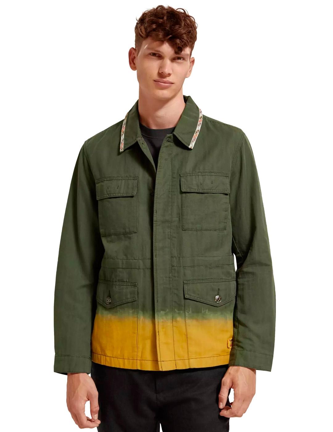 Scotch Soda Chaqueta Unlined Cotton Hombre Verde