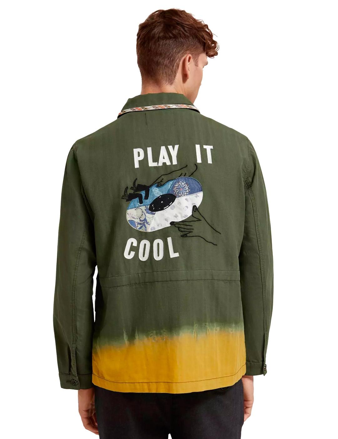 Scotch Soda Chaqueta Unlined Cotton Hombre Verde