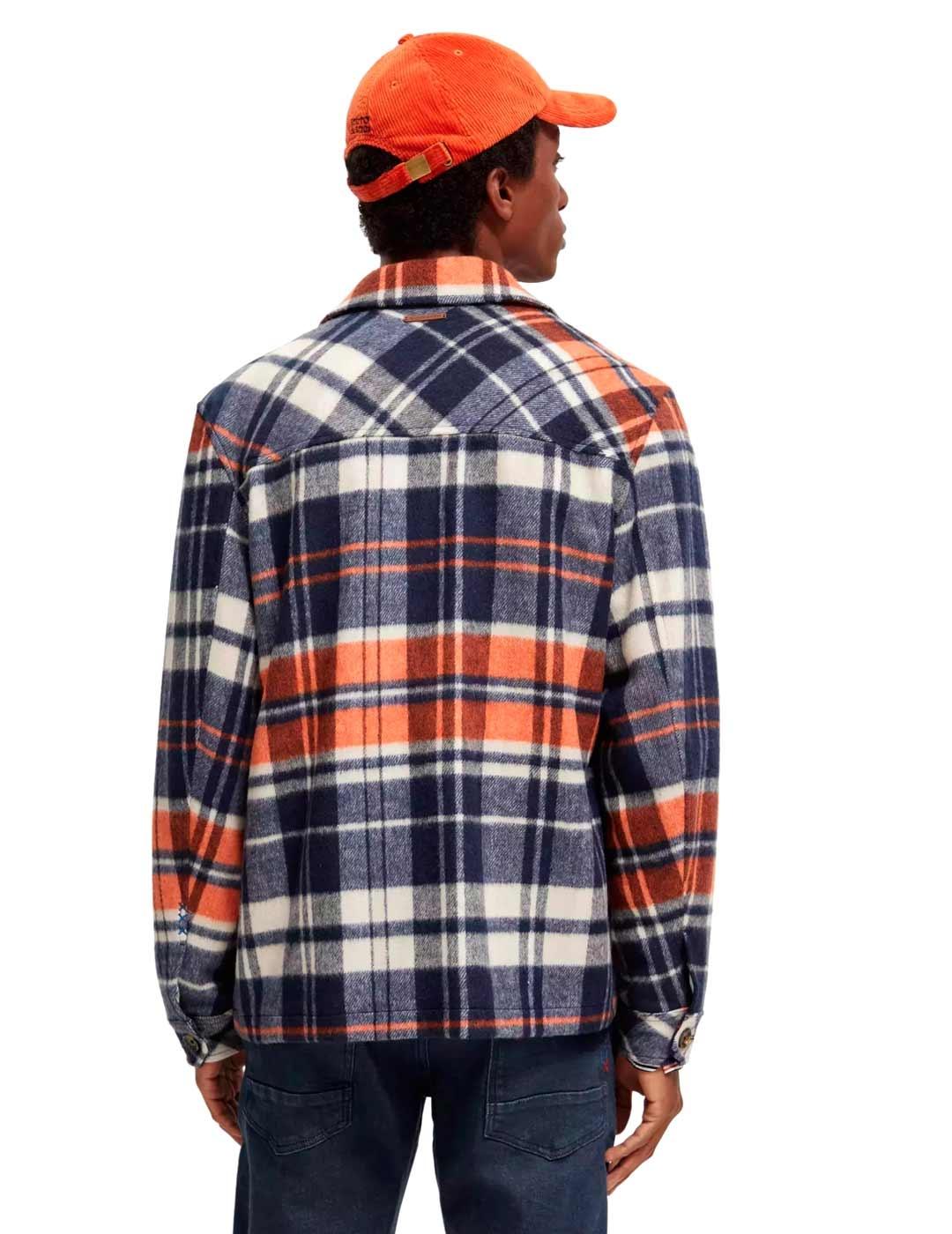 Scotch Soda Brushed Sobrecamisa Cuadros Hombre Azules