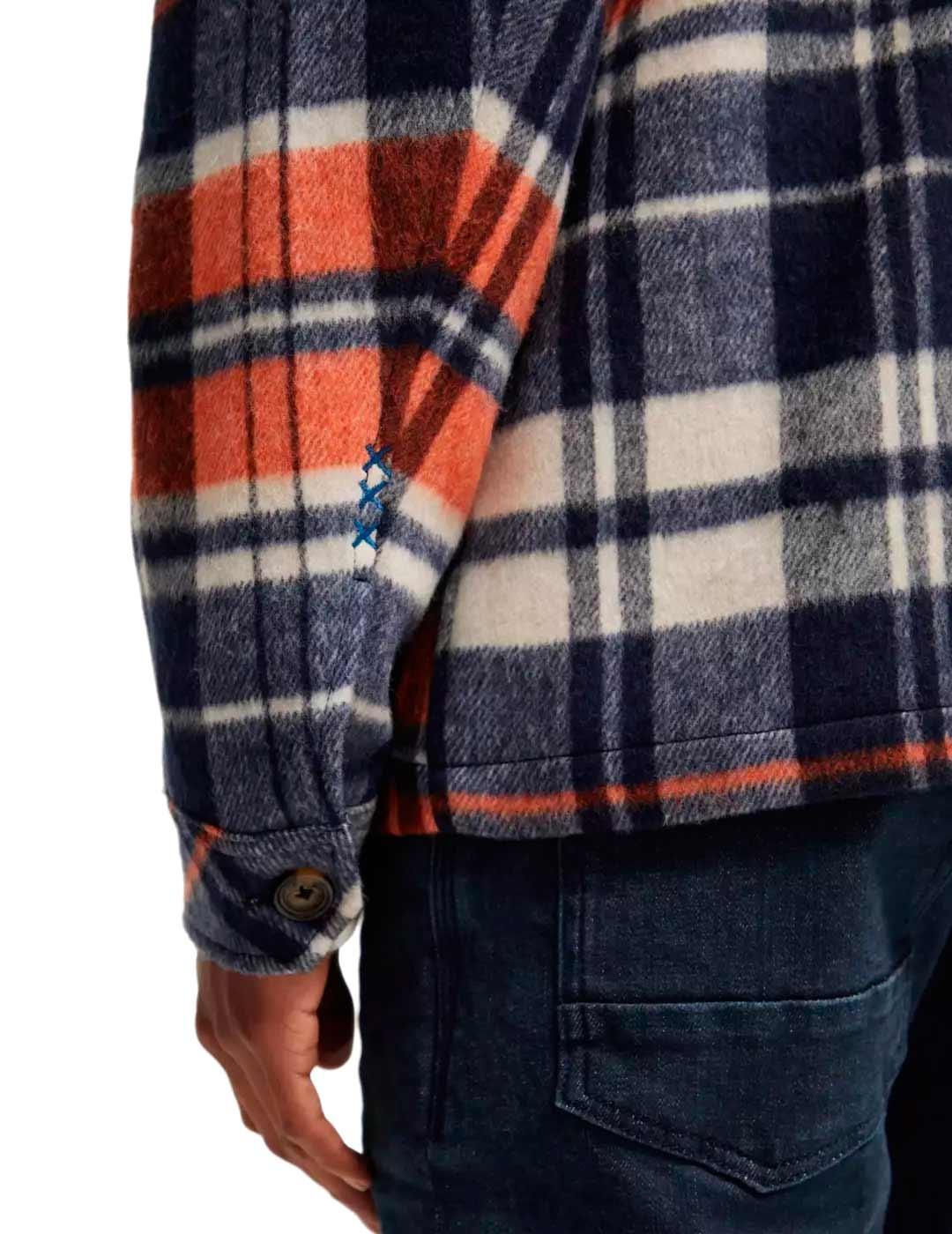Scotch Soda Brushed Sobrecamisa Cuadros Hombre Azules