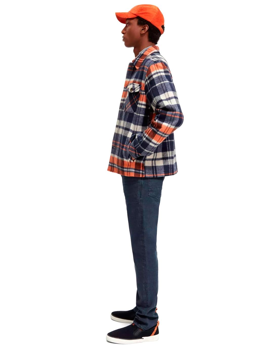 Scotch Soda Brushed Sobrecamisa Cuadros Hombre Azules