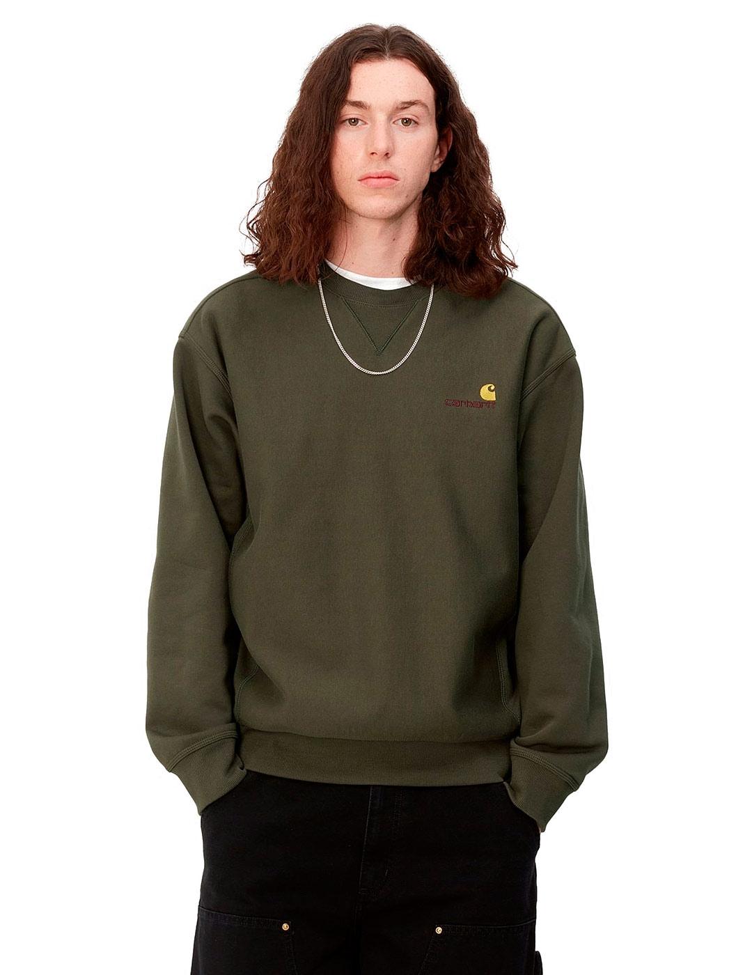 Carhartt American Script Sweat Sudadera Hombre Camel