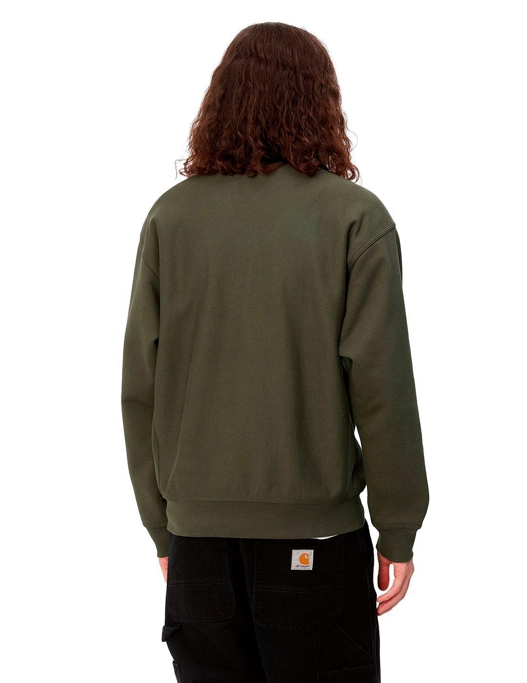 Carhartt American Script Sweat Sudadera Hombre Verde