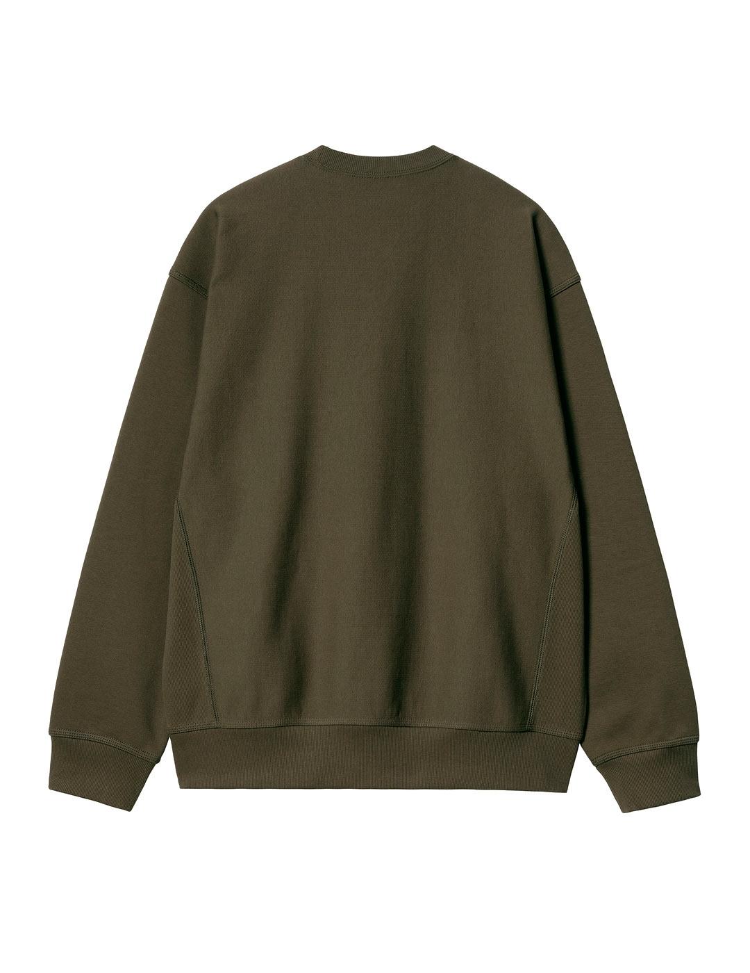 Carhartt American Script Sweat Sudadera Hombre Verde