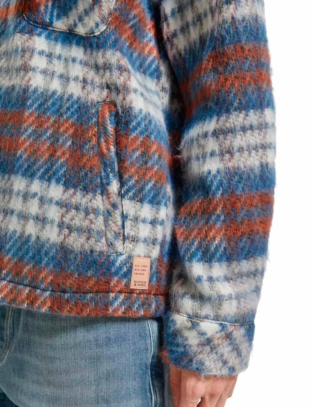 Scotch Soda Sobrecamisa Cuadros Hombre Lana Cepillada