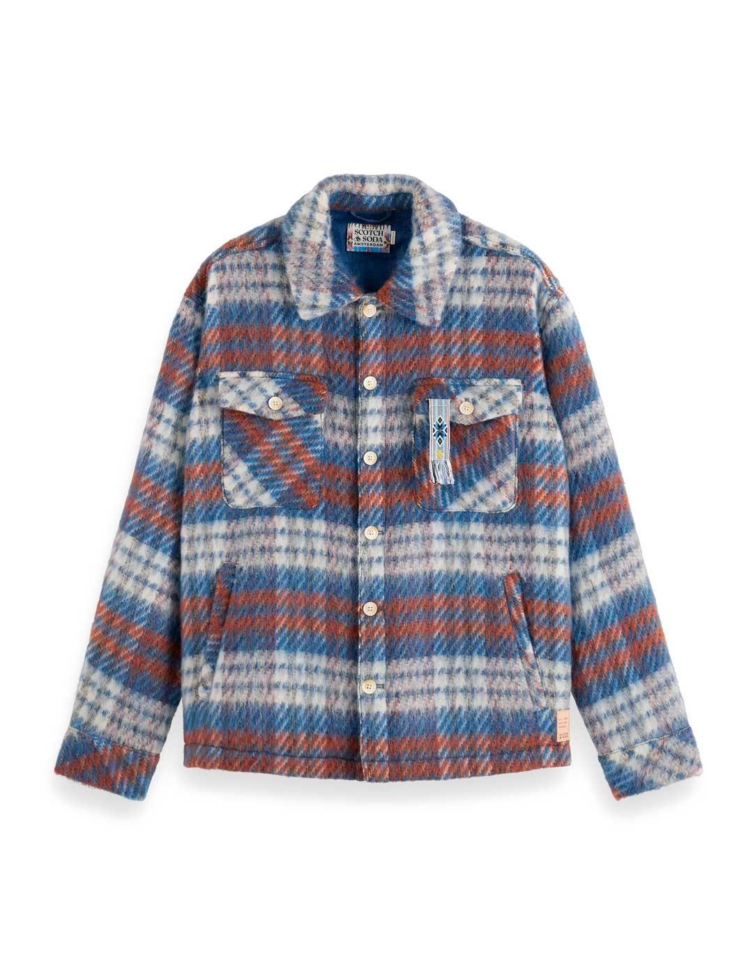 Scotch Soda Sobrecamisa Cuadros Hombre Lana Cepillada