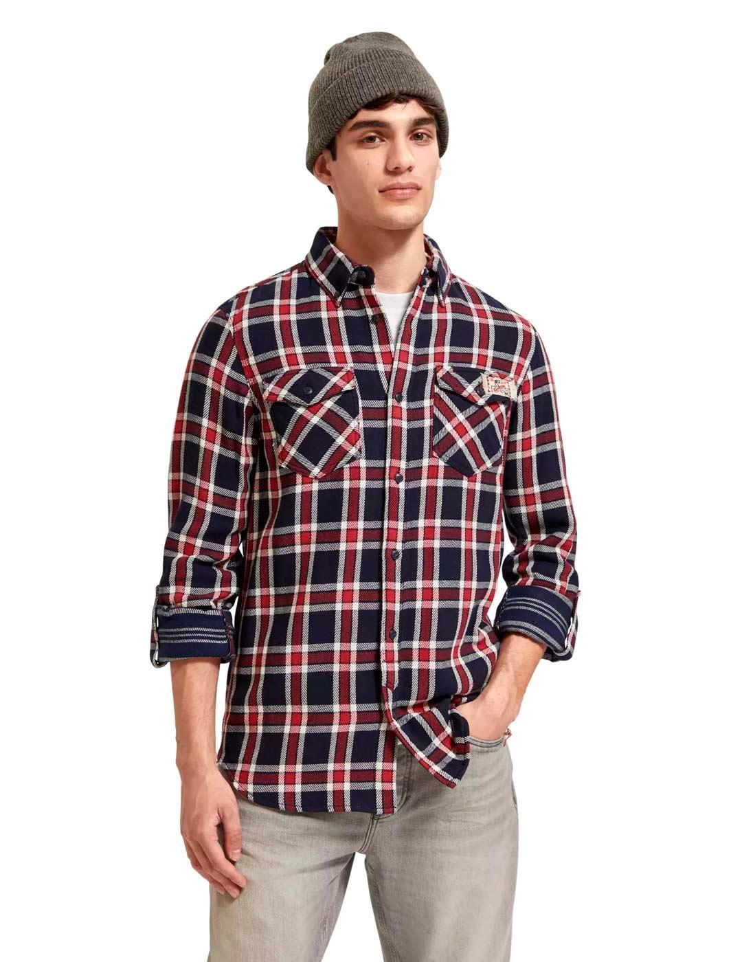 Scotch Soda Camisa Cuadros Doble Hombre Sarga