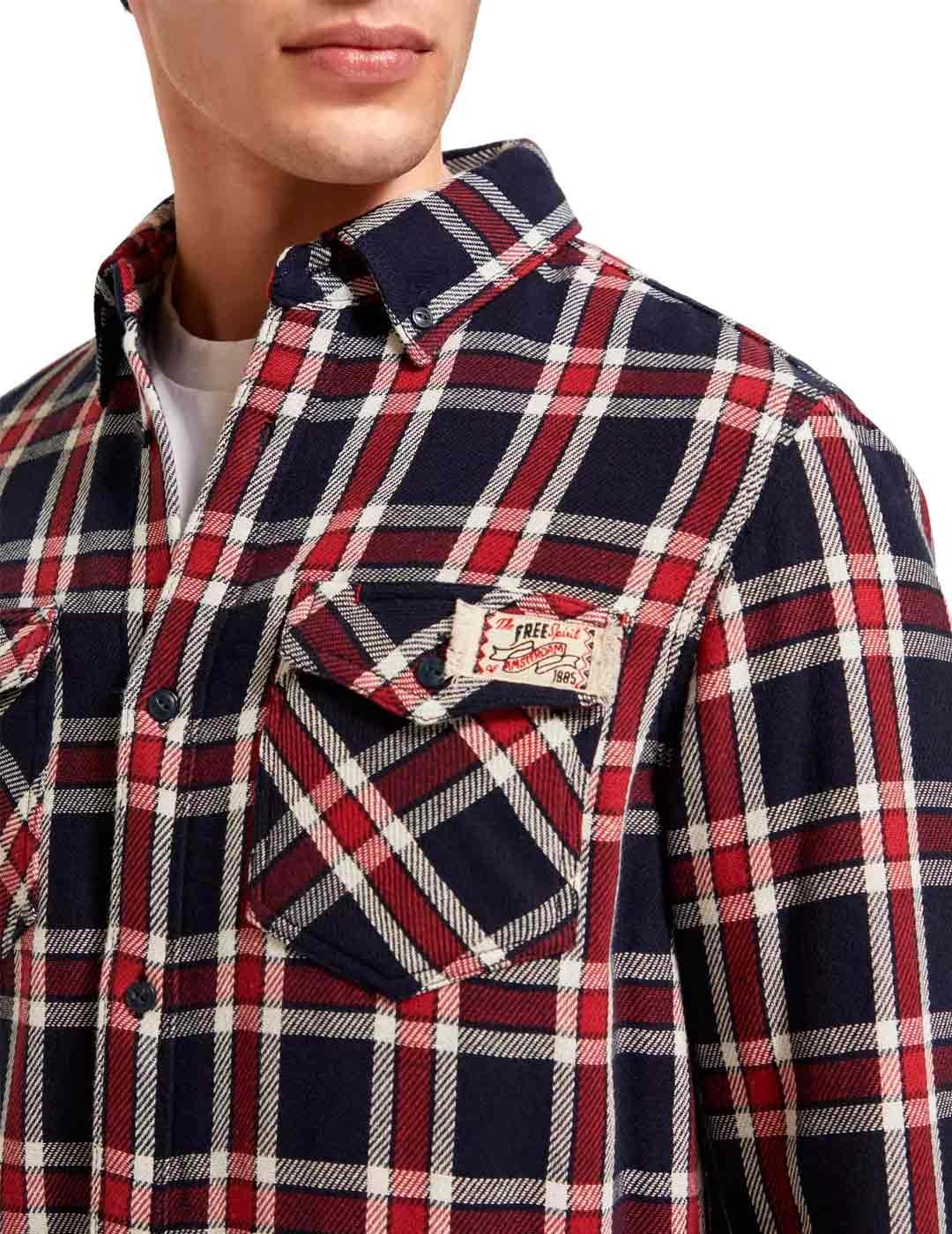 Scotch Soda Camisa Cuadros Doble Hombre Sarga