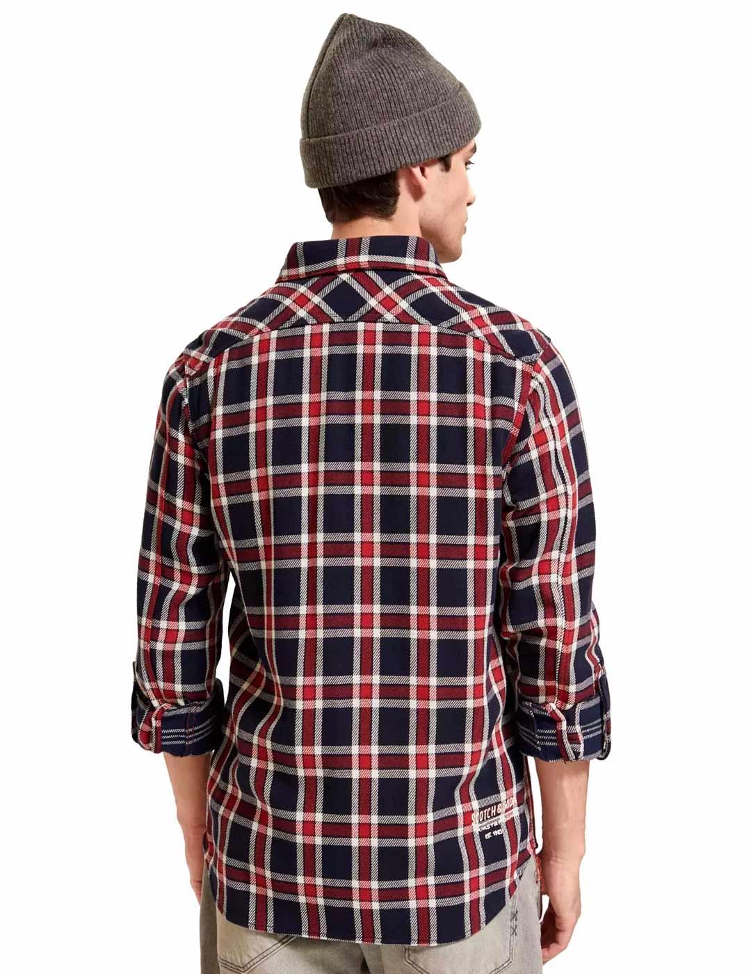 Scotch Soda Camisa Cuadros Doble Hombre Sarga