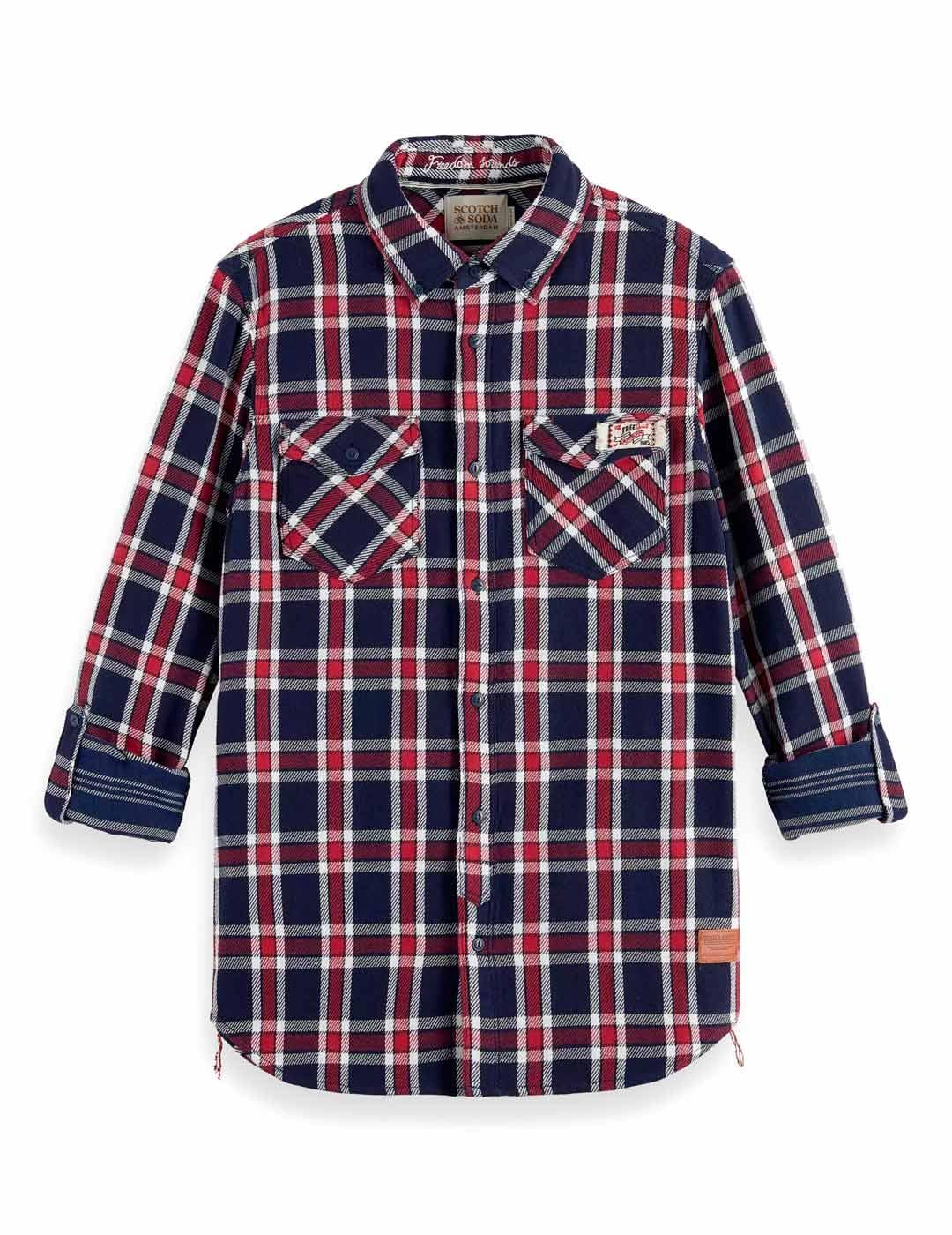 Scotch Soda Camisa Cuadros Doble Hombre Sarga