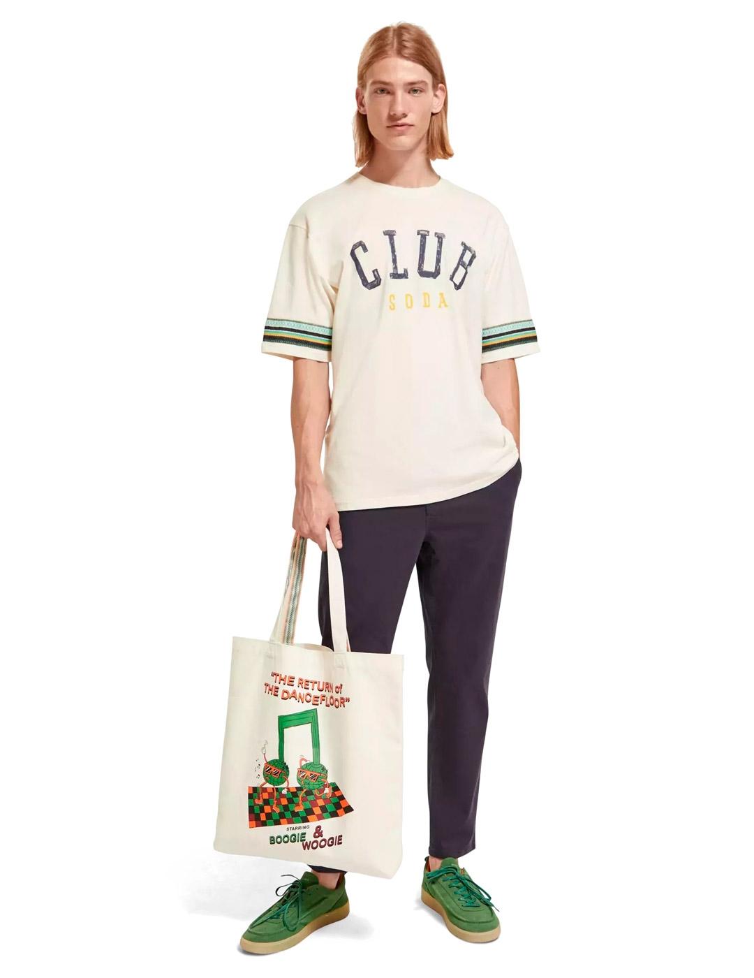 Scotch Soda Camiseta Club Soda Hombre Blanco Vintage