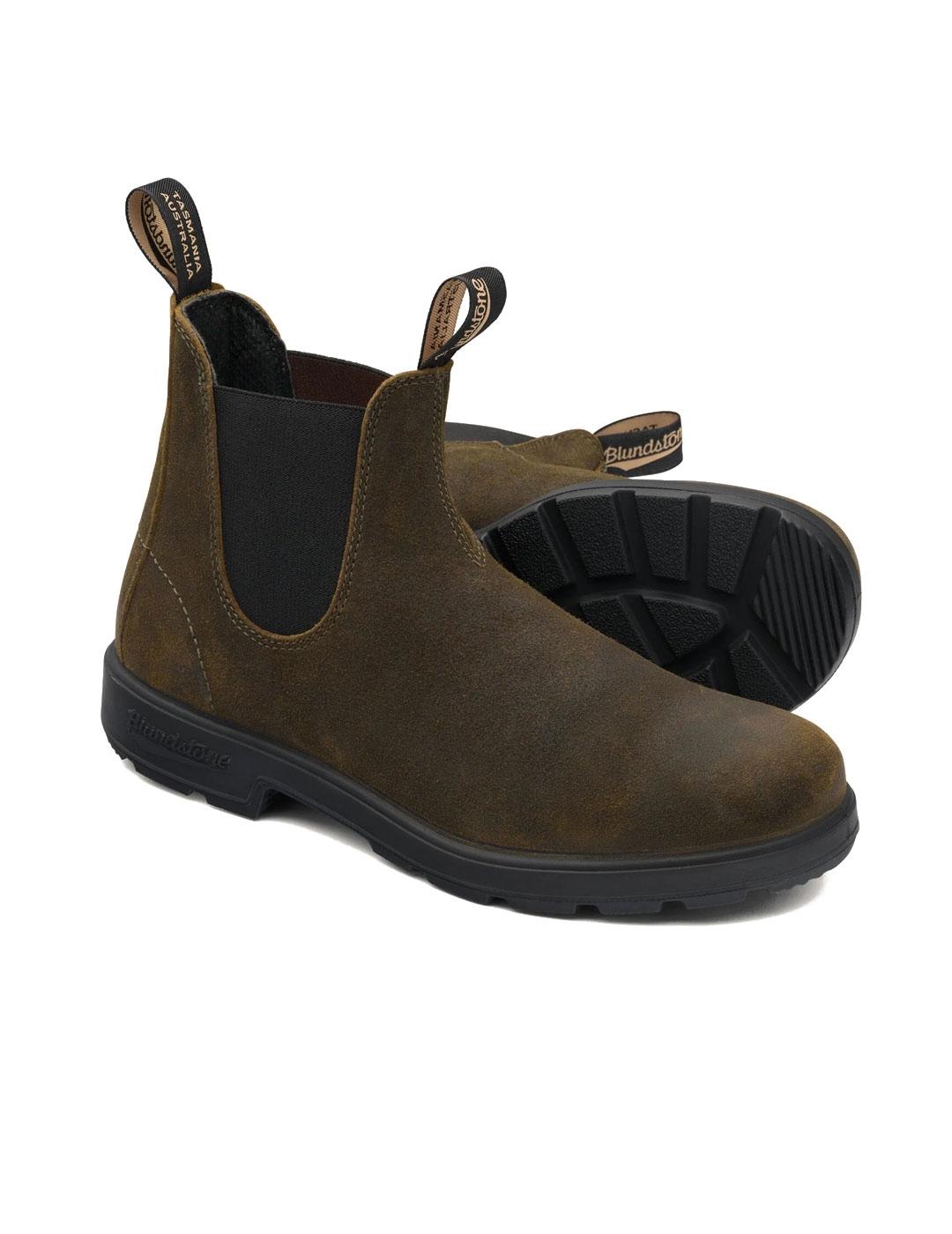 Blundstone 1615 Bota Chelsea Hombre Mujer Olive Suede Black