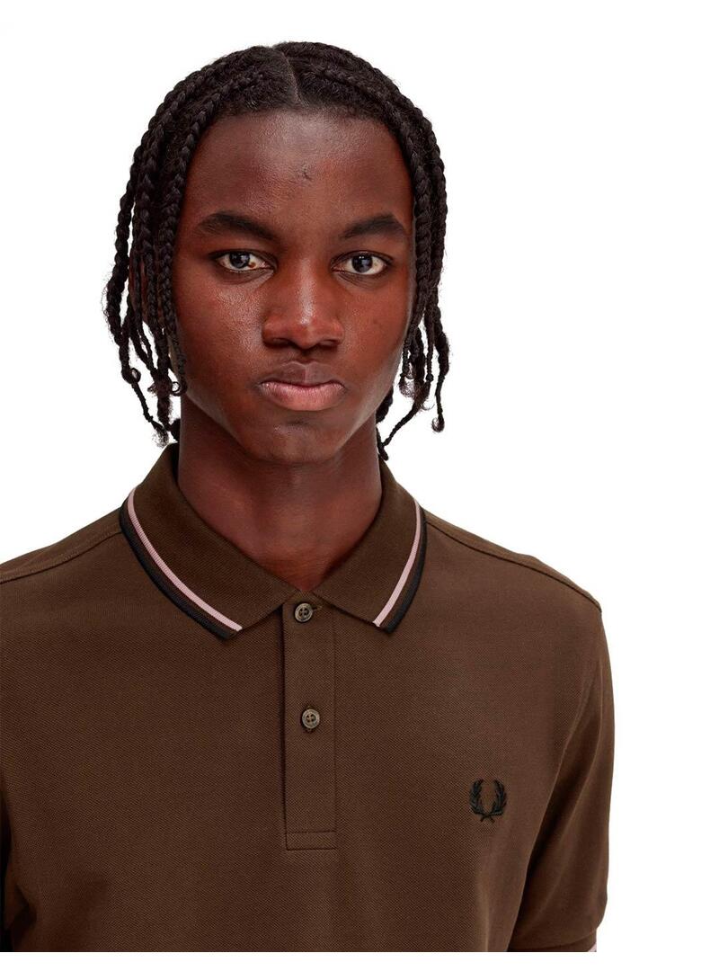 Fred Perry M3600 Polo Hombre Franjas Verde