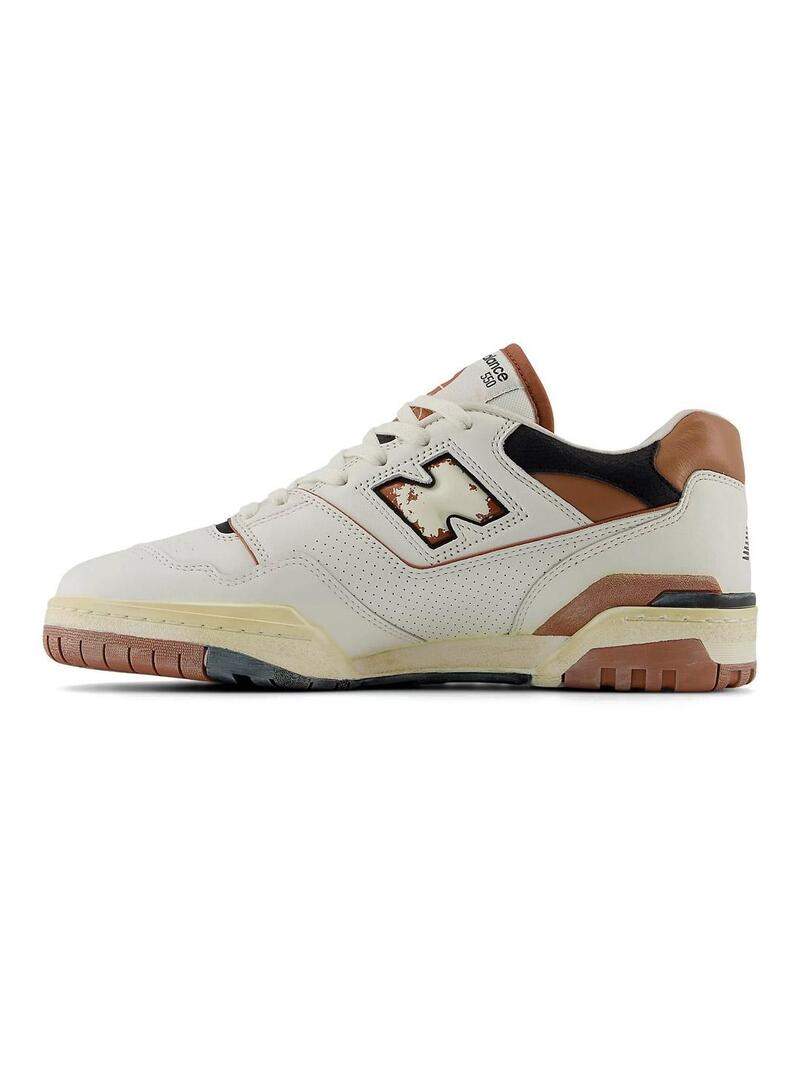 New Balance 550VGC Zapatilla Hombre Blanca Marrón Envejecida