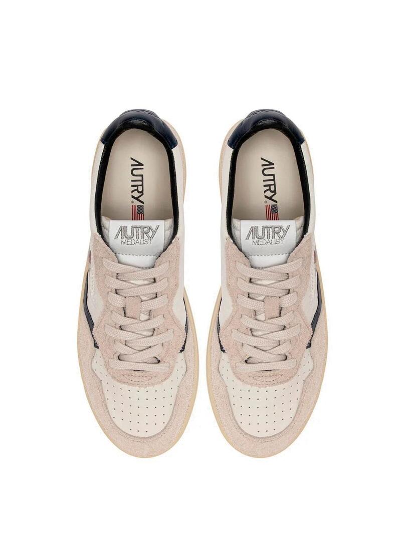 Autry Medalist AULWHE02 Zapatillas Mujer Blanca Marino