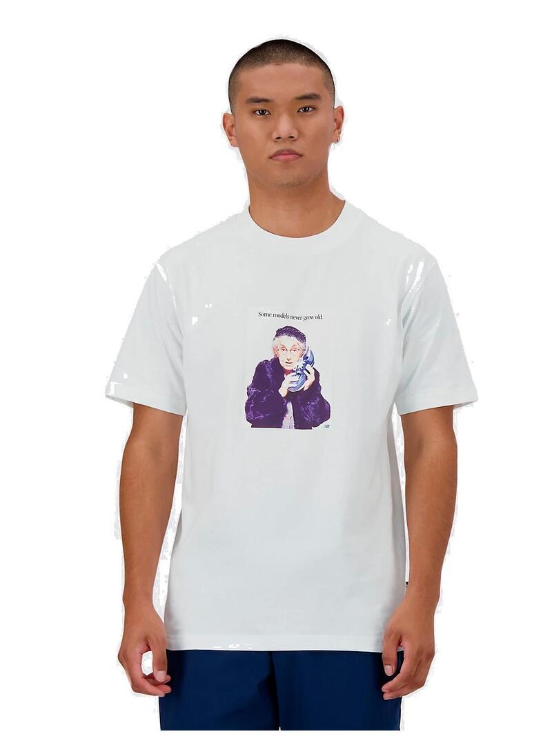 Camiseta New Balance MOtivo Gráfico MT41548 Blanca