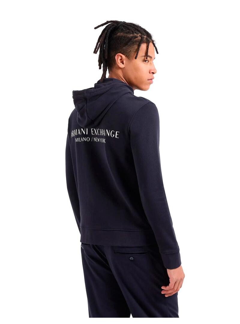 Armani Exchange Sudadera Capucha Hombre Azul Marino
