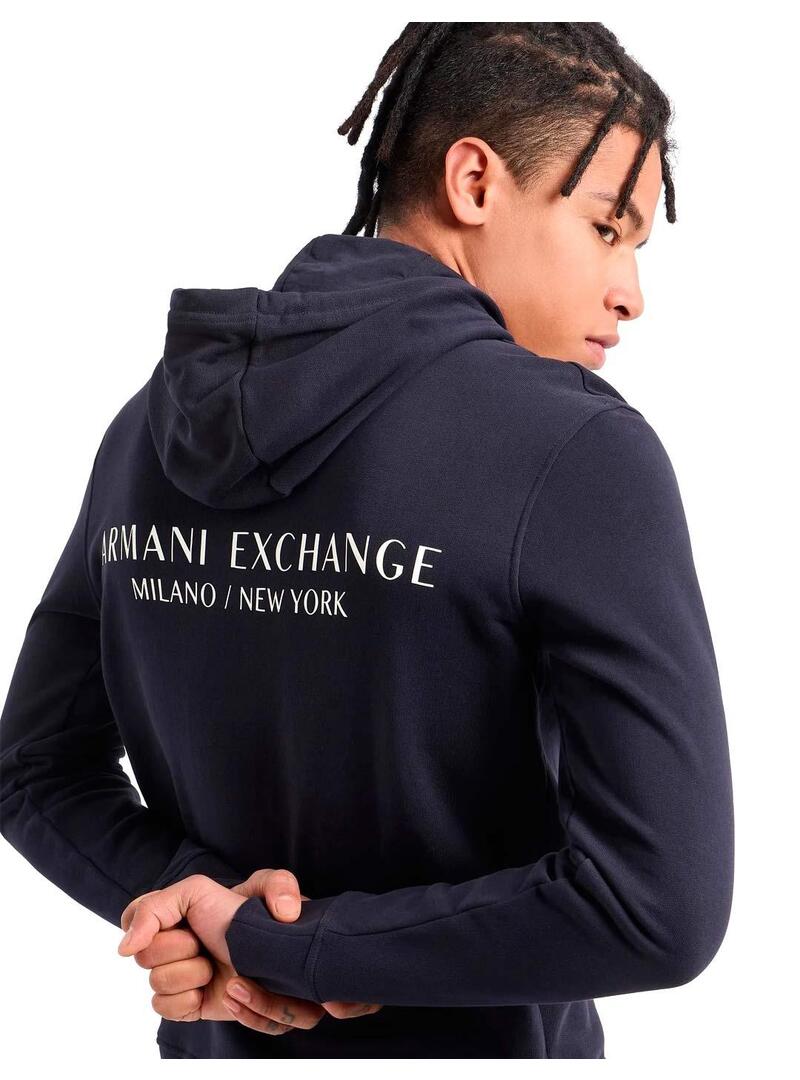 Armani Exchange Sudadera Capucha Hombre Azul Marino