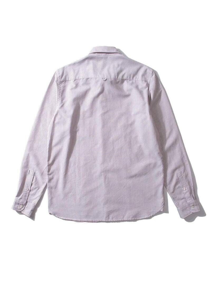 Edmmond Studios BD Striped Oxford Camisa Hombre Gris