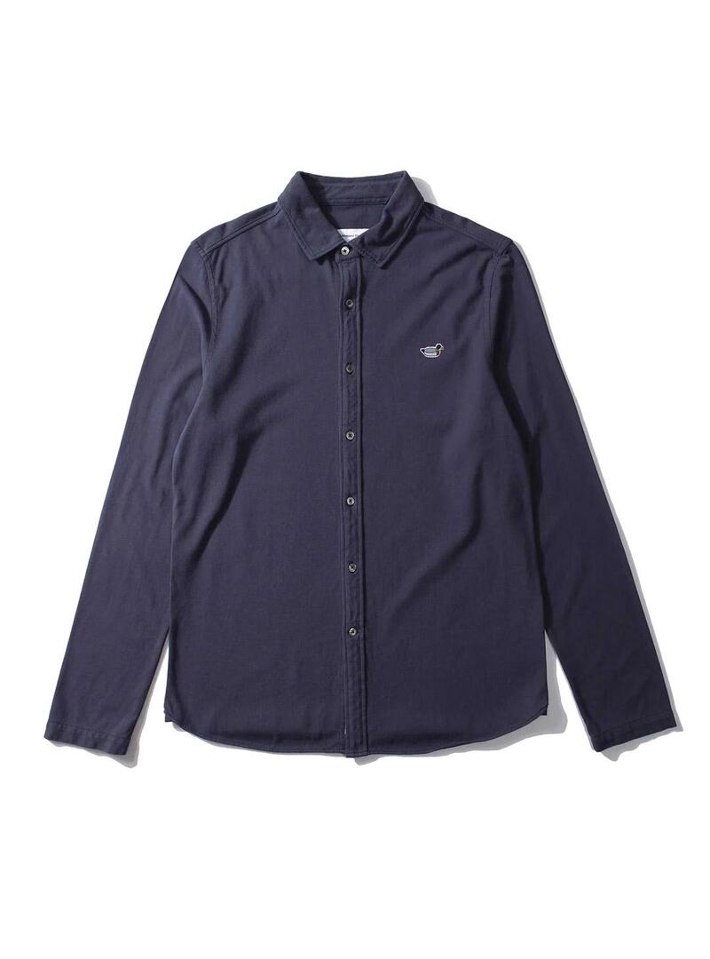 Edmmond Studios Pique Duck Camisa Hombre Azul Marino