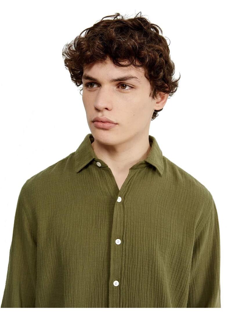 Edmmond Studios Snap Camisa Hombre Verde