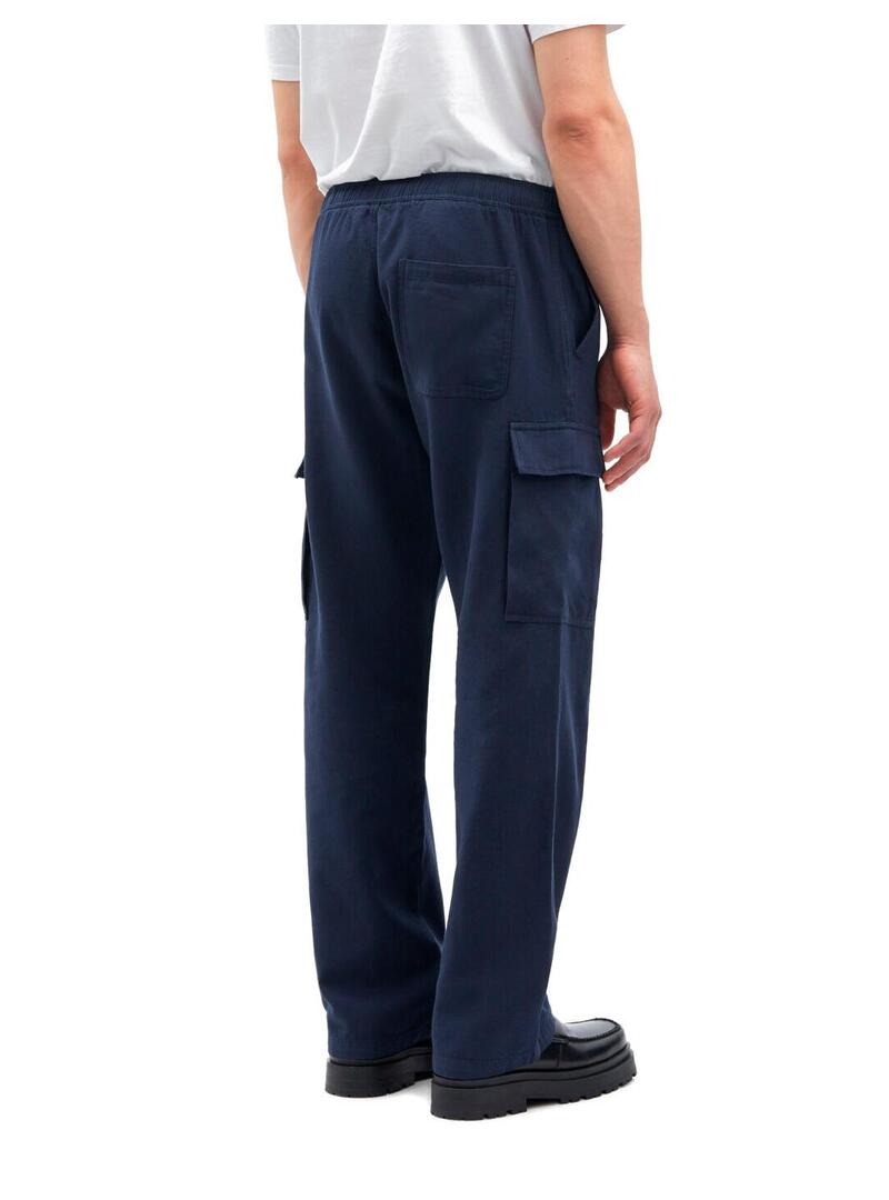 Pantalón Cargo Samsoe Samsoe Samagnus Azul Marino