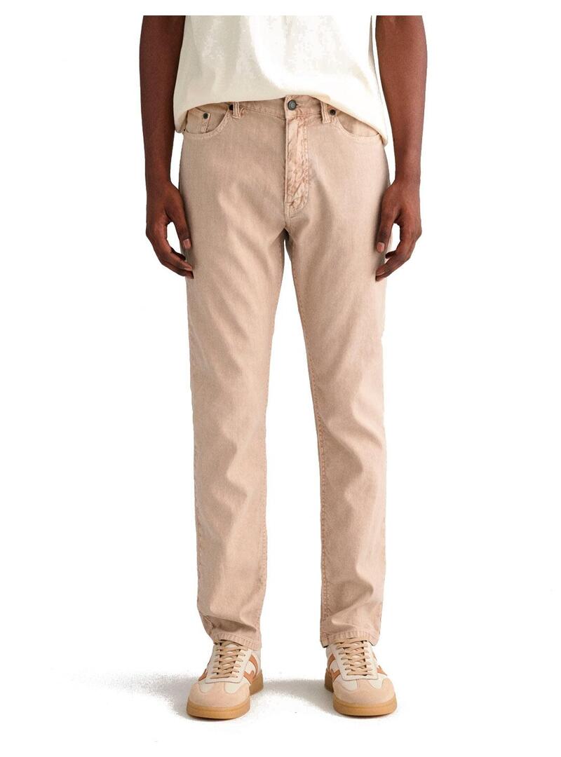 Gant Vaqueros Slim Fit Hombre Algodón y Lino Beige