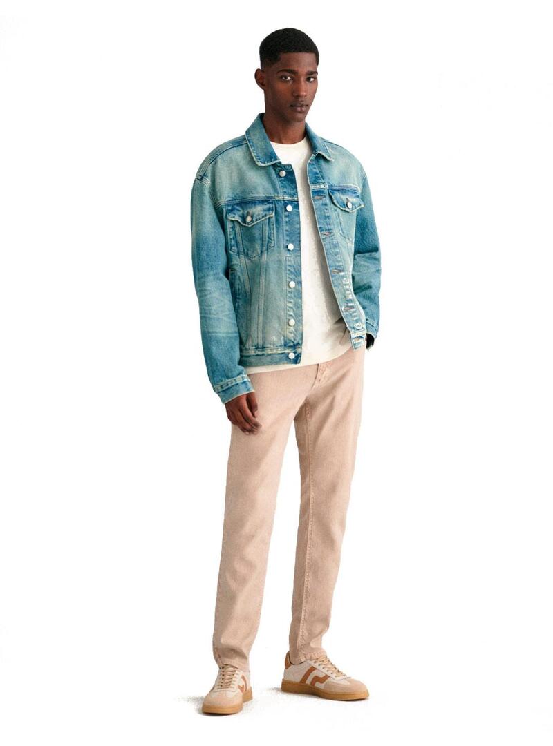 Gant Vaqueros Slim Fit Hombre Algodón y Lino Beige