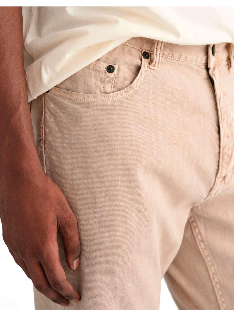 Gant Vaqueros Slim Fit Hombre Algodón y Lino Beige