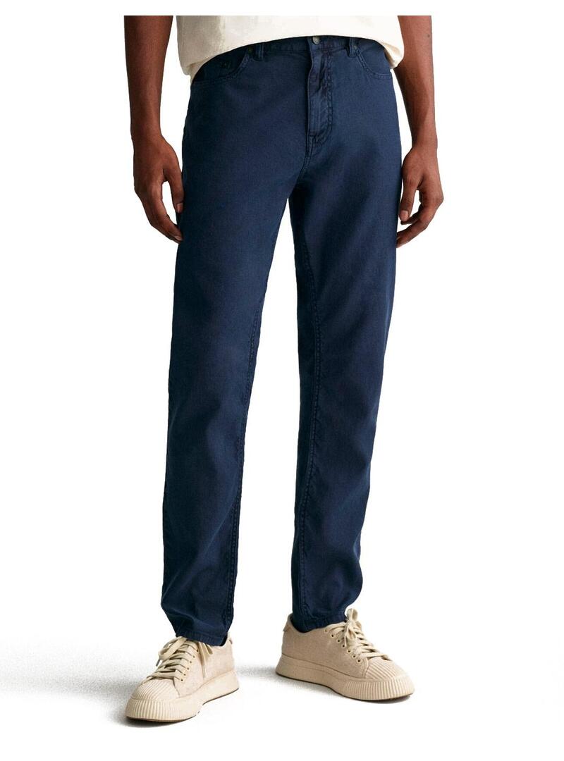 Gant Vaqueros Slim Fit Hombre Algodón y Lino Beige