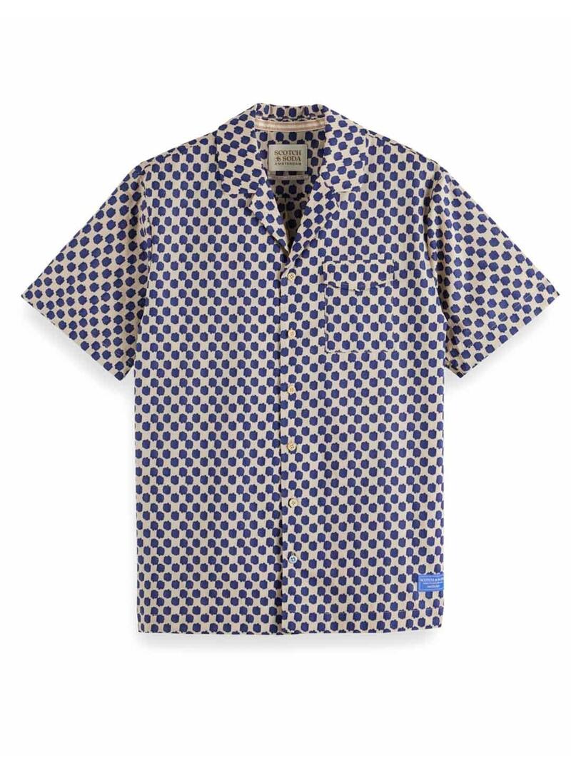 Scotch Soda Printed short sleeve Camisa Estampada Beige