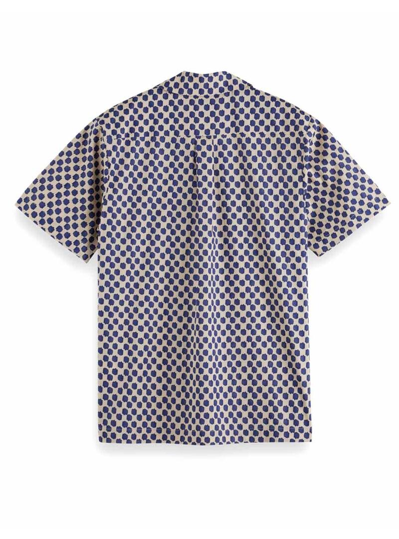 Scotch Soda Printed short sleeve Camisa Estampada Beige