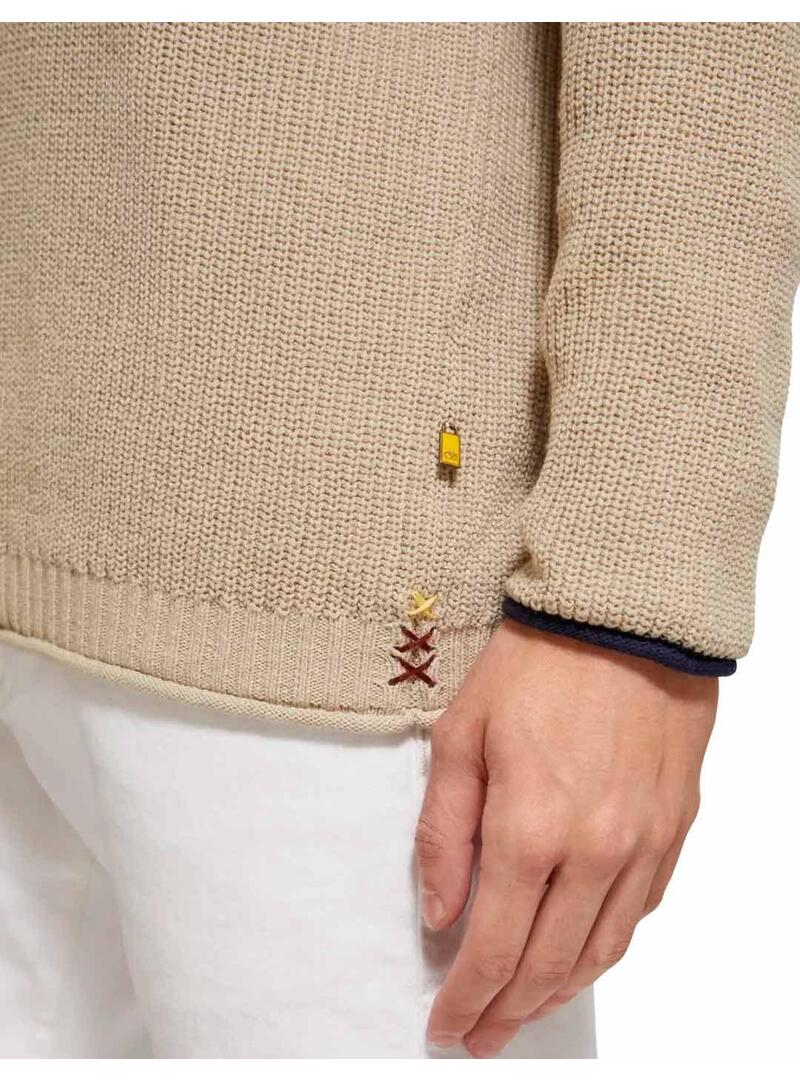 Scotch Soda Long-sleeved Polo Hombre Beige