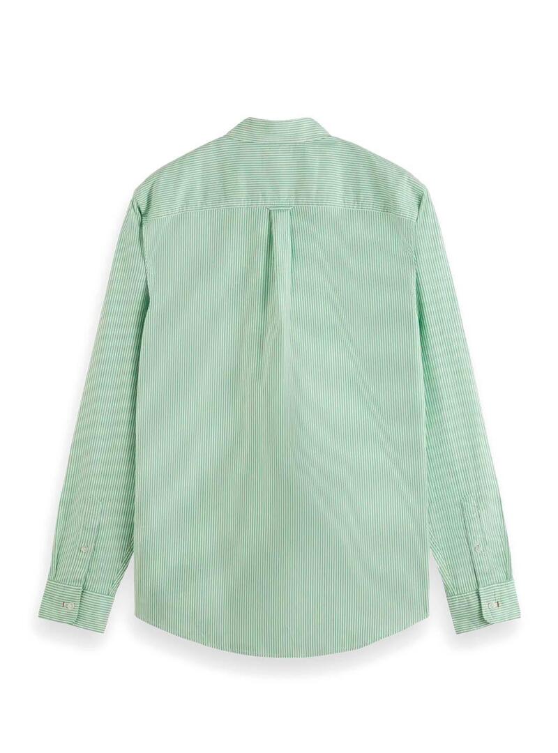 Scotch Soda Essential Oxford Camisa Hombre Rayas Verde