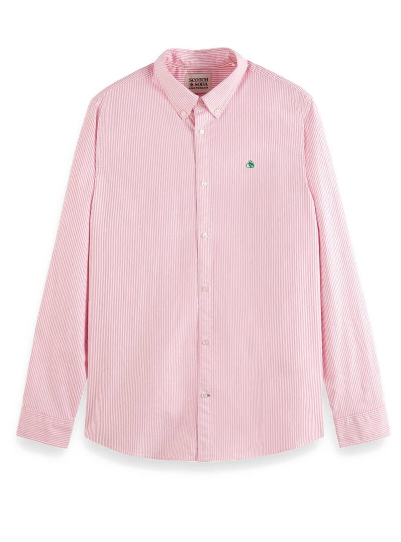 Scotch Soda Essential Oxford Camisa Hombre Rayas Verde