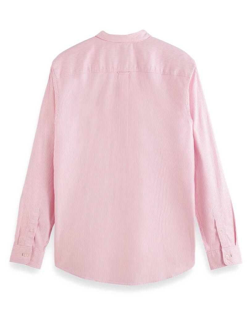 Scotch Soda Essential Oxford Stripe Camisa Hombre Rosa