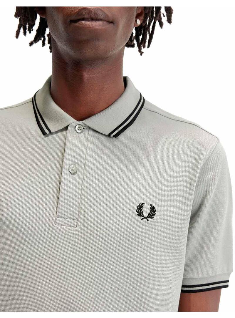 Polo Fred Perry M3600 Franjas Gris