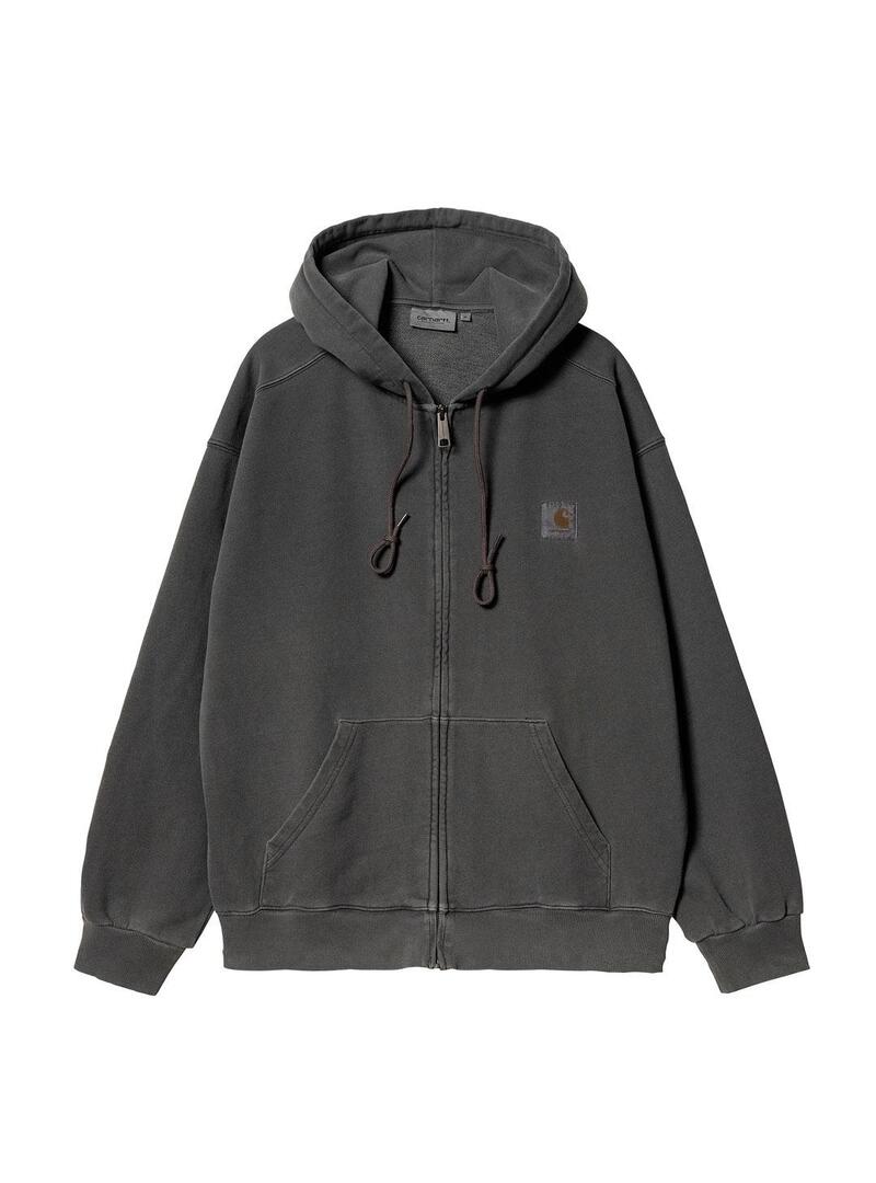 Carhartt Hooded Nelson Jacket Gris Sudadera Hombre Antracita
