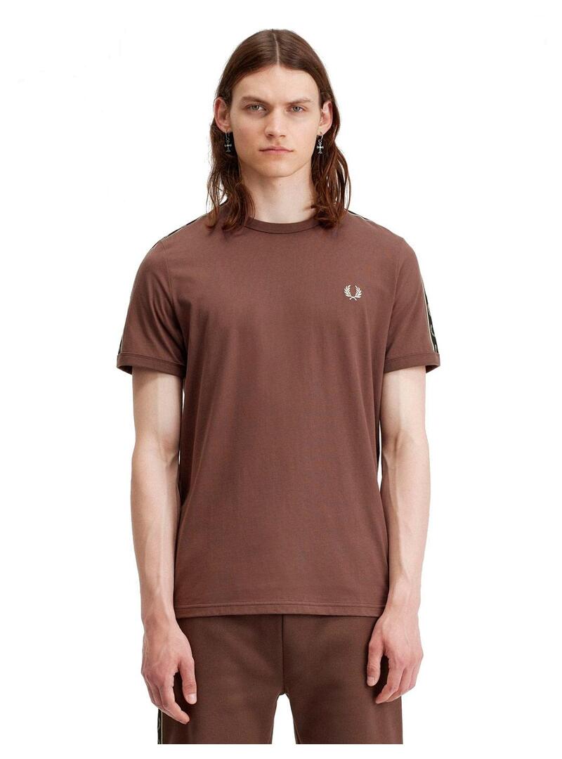 Fred Perry Ringer Camiseta Hombre Cinta Marrón
